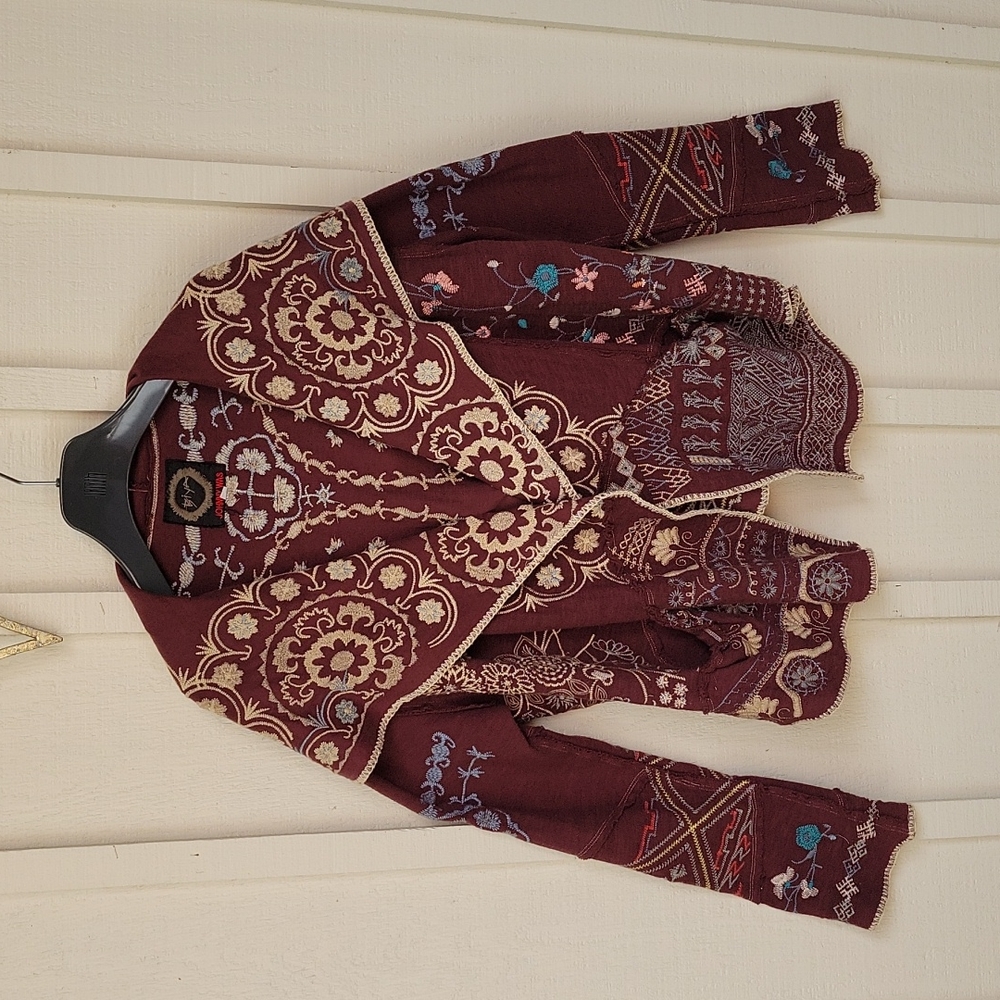 Johnny Was Embroidered short Sweater